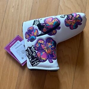 White Floral Golf Putter Cover
